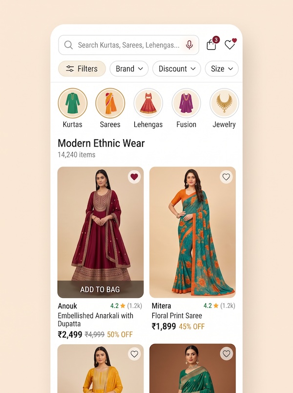 Cravault fashion browsing catalog and outfit selection